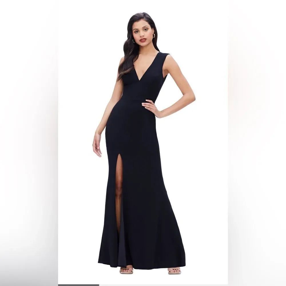Dress the Population Sandra V-Neck Black Evening  Dress ..Never worn NWOT